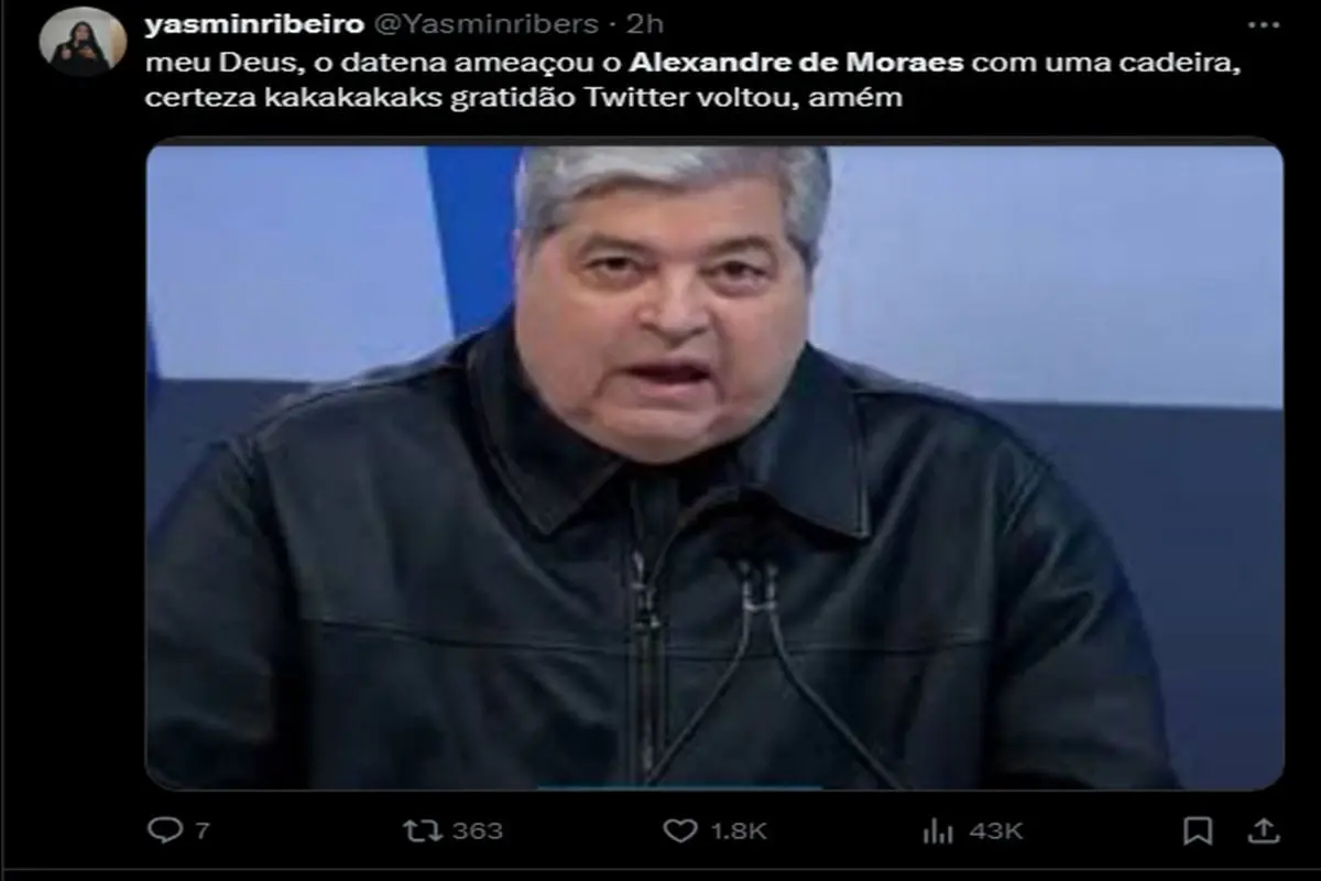 Meme sobre volta do Twitter/X