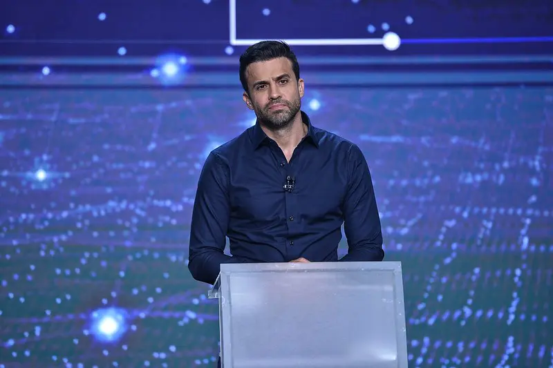 O candidato Pablo Marçal (PRTB) durante o debate eleitoral da TV Bandeirantes