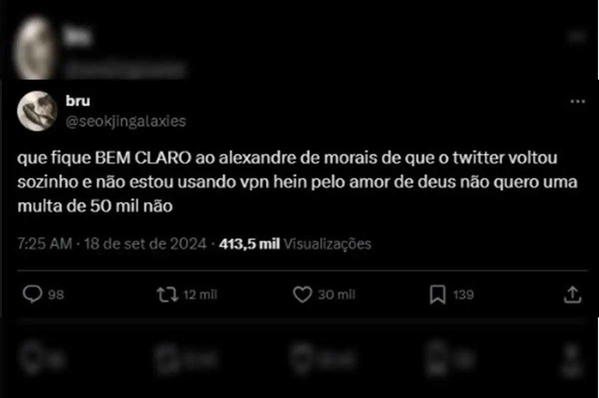 Meme sobre volta do Twitter/X
