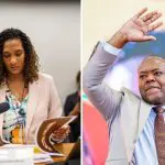 À esquerda, ministra Anielle Franco; à direita, ministro Silvio Almeida