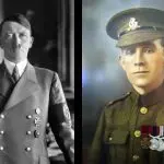 À esquerda, Adolf Hitler; à direita, Henry Tandey