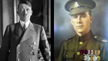 À esquerda, Adolf Hitler; à direita, Henry Tandey
