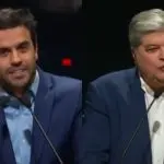 Pablo Marçal e Datena durante debate da TV Cultura