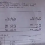 Extrato bancário do casal de idosos que teria sido roubado
