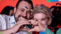 Guilherme Boulos e Marta Suplicy durante convenção eleitoral; boulos