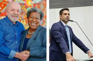 Presidente Lula, ministra dos Direitos Humanos, Macaé Evaristo, e o deputado estadual por SP Leonardo Siqueira