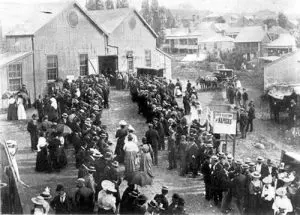 Mulheres votando em Auckland, na Nova Zelândia, em 1899