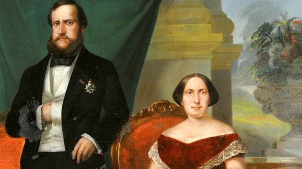Quadro oficial de dom Pedro II e Teresa Cristina | Foto: Reprodução/Wikimedia Commons