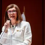 Presidente da Petrobras, Magda Chambriard, em seu discurso de posse