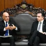 Rodrigo Pacheco presidente do Senado, e o ministro do STF Alexandre de Moraes