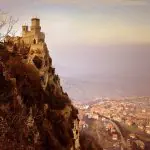 San Marino, nas proximidades da fortaleza de Guaita e de parte da cidade | Foto: Ricardo André Frantz/Wikimedia Commons