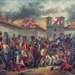 Reprodução de uma das cenas da batalha, pelo pintor Giulio Nanetti | Foto: Reprodução/Wikimedia Commons