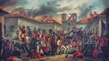 Reprodução de uma das cenas da batalha, pelo pintor Giulio Nanetti | Foto: Reprodução/Wikimedia Commons
