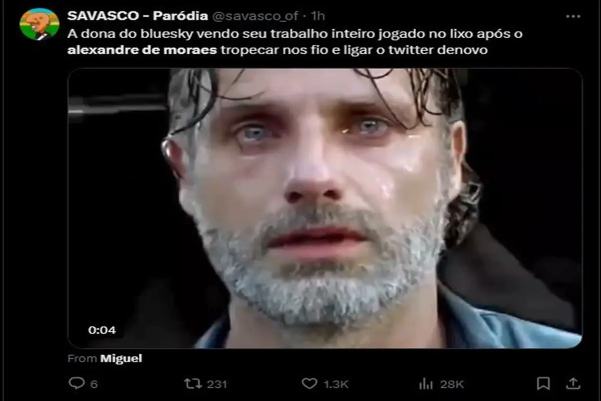 Meme sobre volta do Twitter/X