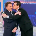Foto dos apresentadores Celso Portiolli e Silvio Santos