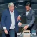 O prefeito de São Paulo, Ricardo Nunes (MDB), tentou segurar Datena depois de agressão a Marçal | Foto: Reprodução/Redes sociais