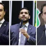Da esquerda para a direita: Capitão Wagner (União Brasil), André Fernandes (PL) e Evandro Leitão (PT)