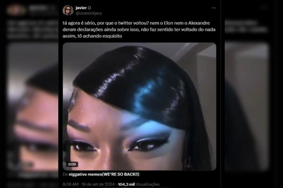 Meme sobre volta do Twitter/X