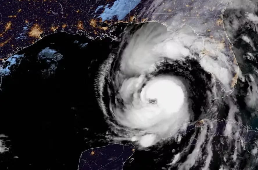 Imagem de satélite mostra o furacão Helene se aproximando dos EUA | Foto: Administração Oceânica e Atmosférica Nacional