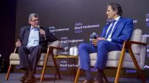 O ex-ministro da Fazenda Joaquim Levy, diretor de Estratégia Econômica e Relações com Mercados no Banco Safra, e o atual ministro da Fazenda Fernando Haddad: governo quer vigiar acesso das pessoas aos jogos online | Foto: Divulgação/Banco Safra