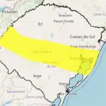 mapa de alerta de tempestade no rio grande do sul