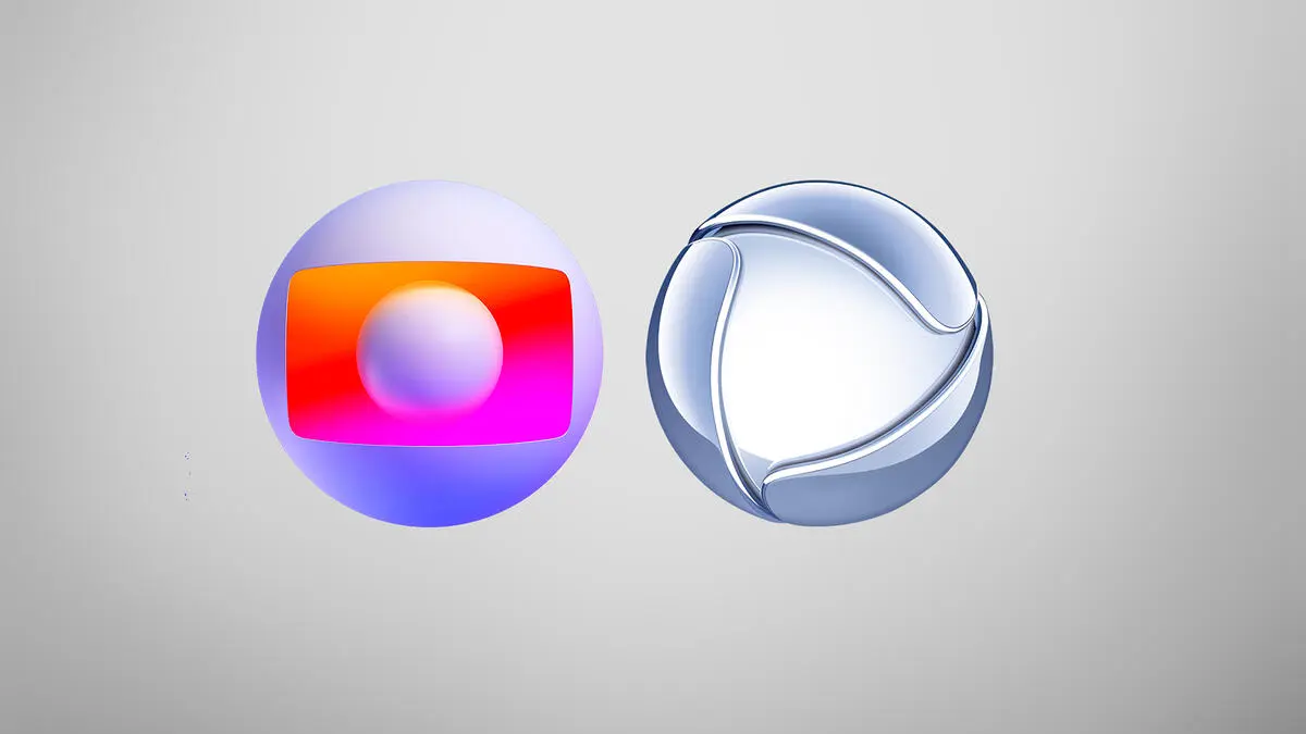 Foto dos logotipos da Record e da Globo