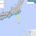 Epicentro do terremoto está a dez quilômetros de profundidade | Foto: Divulgação/Agência Meteorológica do Japão