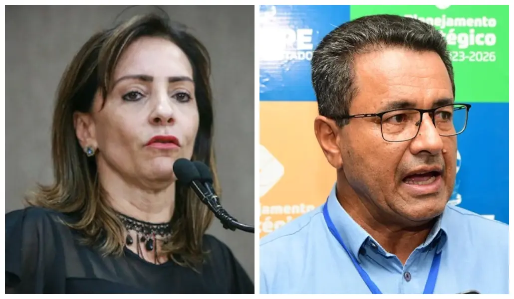 Emília Corrêa, à esquerda do leitor, e Luiz Eduardo, à direita | Foto: César de Oliveira/Câmara Municipal de Aracaju/Reprodução/Imprensa24h