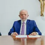 Presidente da República, Luiz Inácio Lula da Silva, durante a sanção do PL 4266/2023