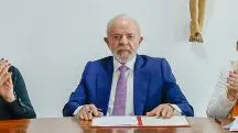 Presidente da República, Luiz Inácio Lula da Silva, durante a sanção do PL 4266/2023