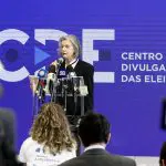 Presidente do TSE, ministra Cármen Lúcia, em pronunciamento no CDE 2024, no 2º turno das eleições
