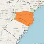 Área da Região Sul do Brasil sob o alerta laranja do Inmet