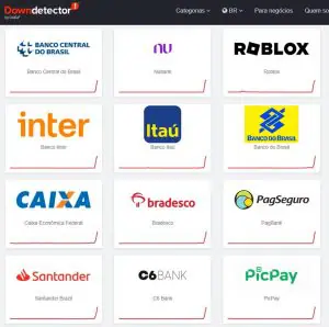 Bancos brasileiros enfrentam problemas com o Pix, segundo o DownDetector