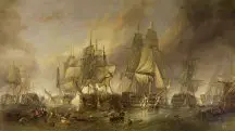 Depois de cinco horas de combate intenso na Batalha de Trafalgar, os britânicos destruíram 19 navios inimigos sem perder nenhuma embarcação | Foto: Reprodução/Wikimedia Commons