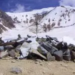 Os destroços do avião na Cordilheira dos Andes