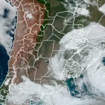 Ciclone extratropical visto por satélite