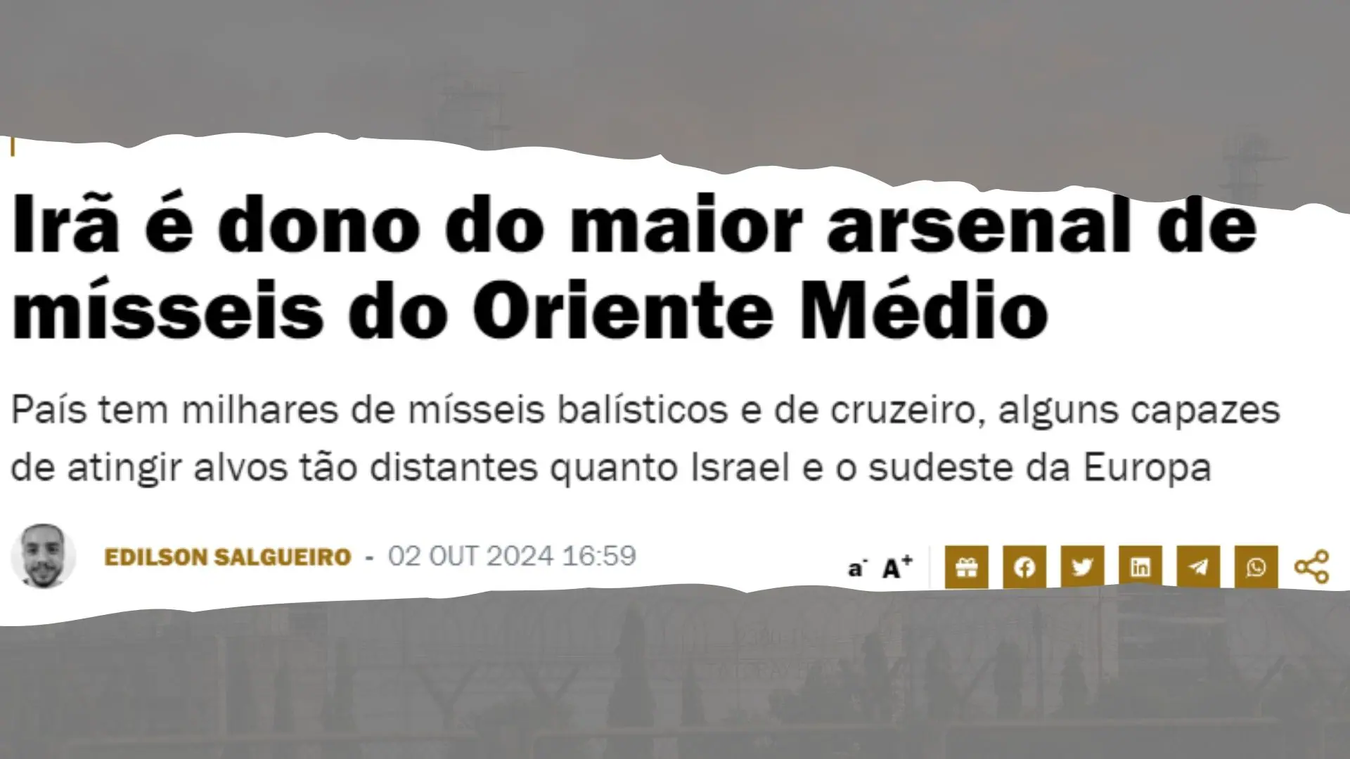 Print da matéria da Revista Oeste
