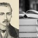 O poeta Casimiro de Abreu e livros ao lado