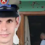 Policial Militar ao lado de casa baleada