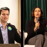 À esquerda, Eduardo Pimentel; à direita, Cristina Graeml