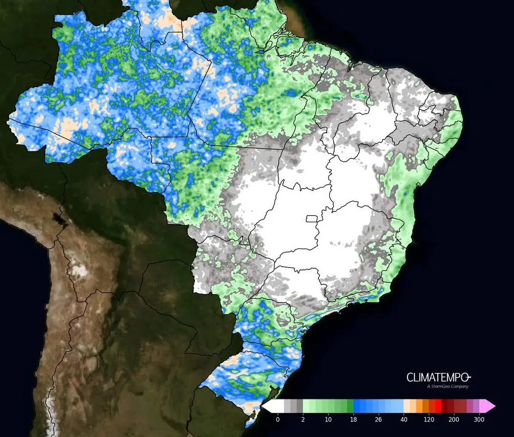 O Sul e o Norte do Brasil terão um cenário diferente, com o retorno das chuvas | Foto: Divulgação/Climatempo
