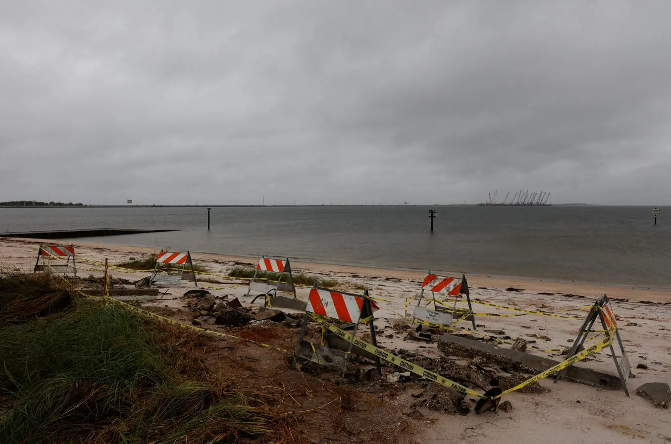 Uma vista do Cypress Beach Park, enquanto o Furacão Milton se aproxima, na Flórida - 9/10/2024 | Foto: Marco Bello/Reuters