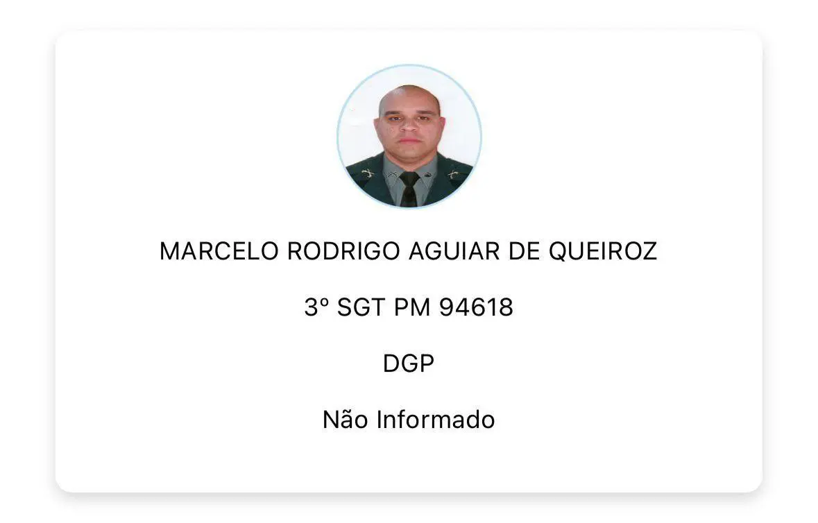 O policial Marcelo Rodrigo Aguiar de Queiroz