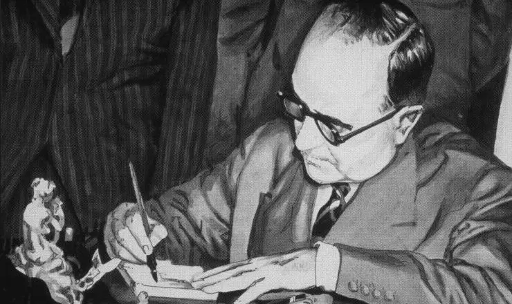 Getúlio Vargas assina a lei que cria a Petrobras