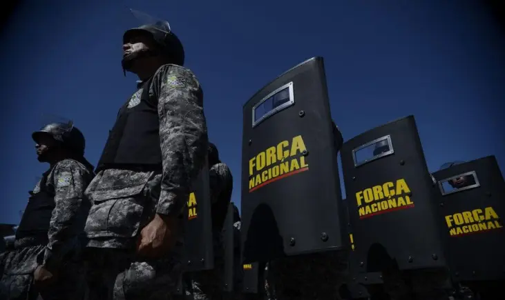Integrantes da Força Nacional, em alusão à matéria das Eleições, Forças Armadas e Força Nacional atuam em segurança de 17 Estados