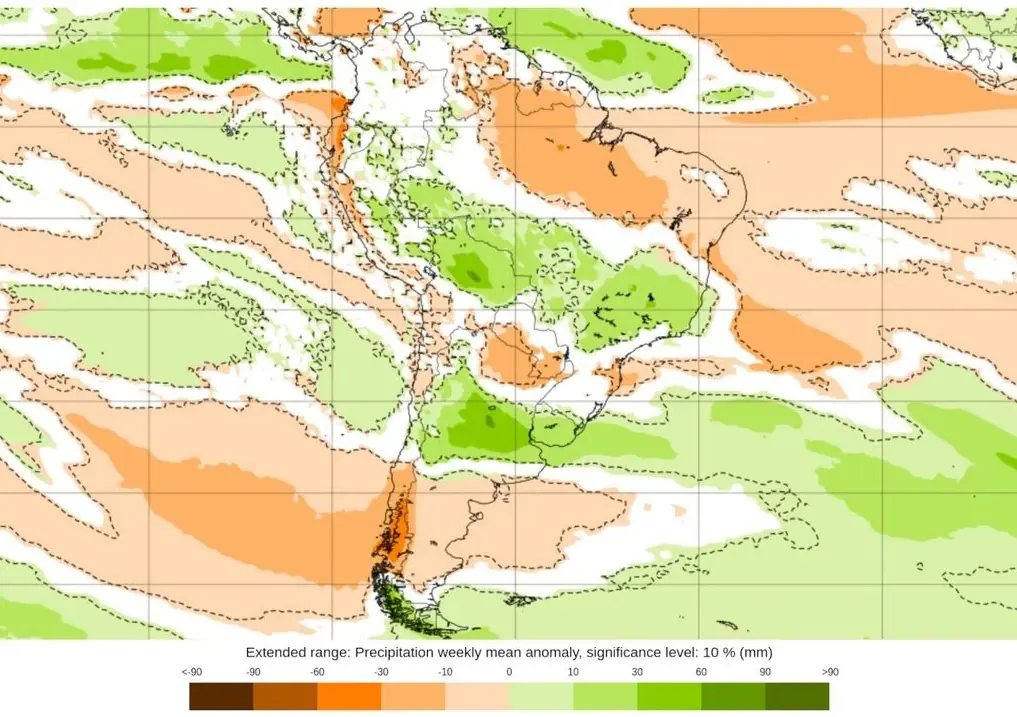 Nas próximas semanas, a circulação de ar associada à OMJ deve causar anomalias e dificultar a formação de chuva no Norte e no Nordeste | Foto: Divulgação/Meteored