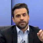 O candidato Pablo Marçal durante a sabatina da Revista Oeste