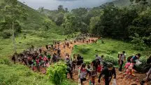 Milhares de migrantes venezuelanos cruzam a rota de Darien Gap | Foto: Reprodução/X; maduro