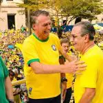 Pastor Silas Malafaia, ex-presidente Jair Bolsonaro e governador de São Paulo, Tarcísio de Freitas, em ato do 7 de setembro