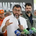 O governador do Amazonas, Wilson Lima (União Brasil): réu no caso dos respiradores | Foto: Alex Pazuello/Secom